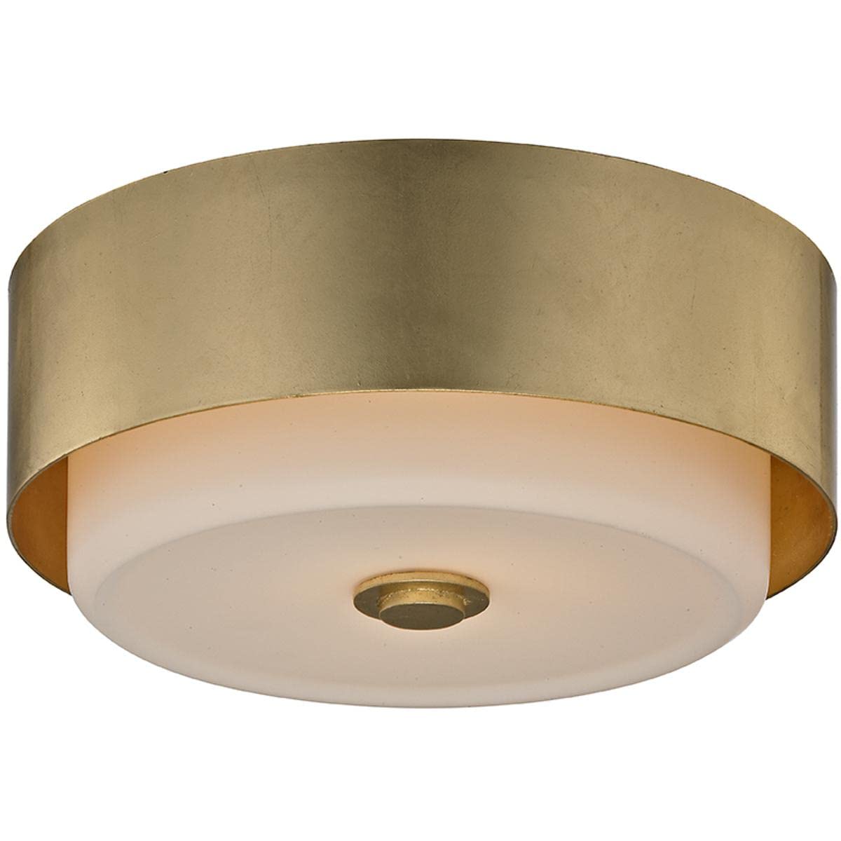 Troy Lighting C5661 Contemporary Modern One Light Flush Mount from Allure Collection in Gold, Champ, Gld Leaf Finish,