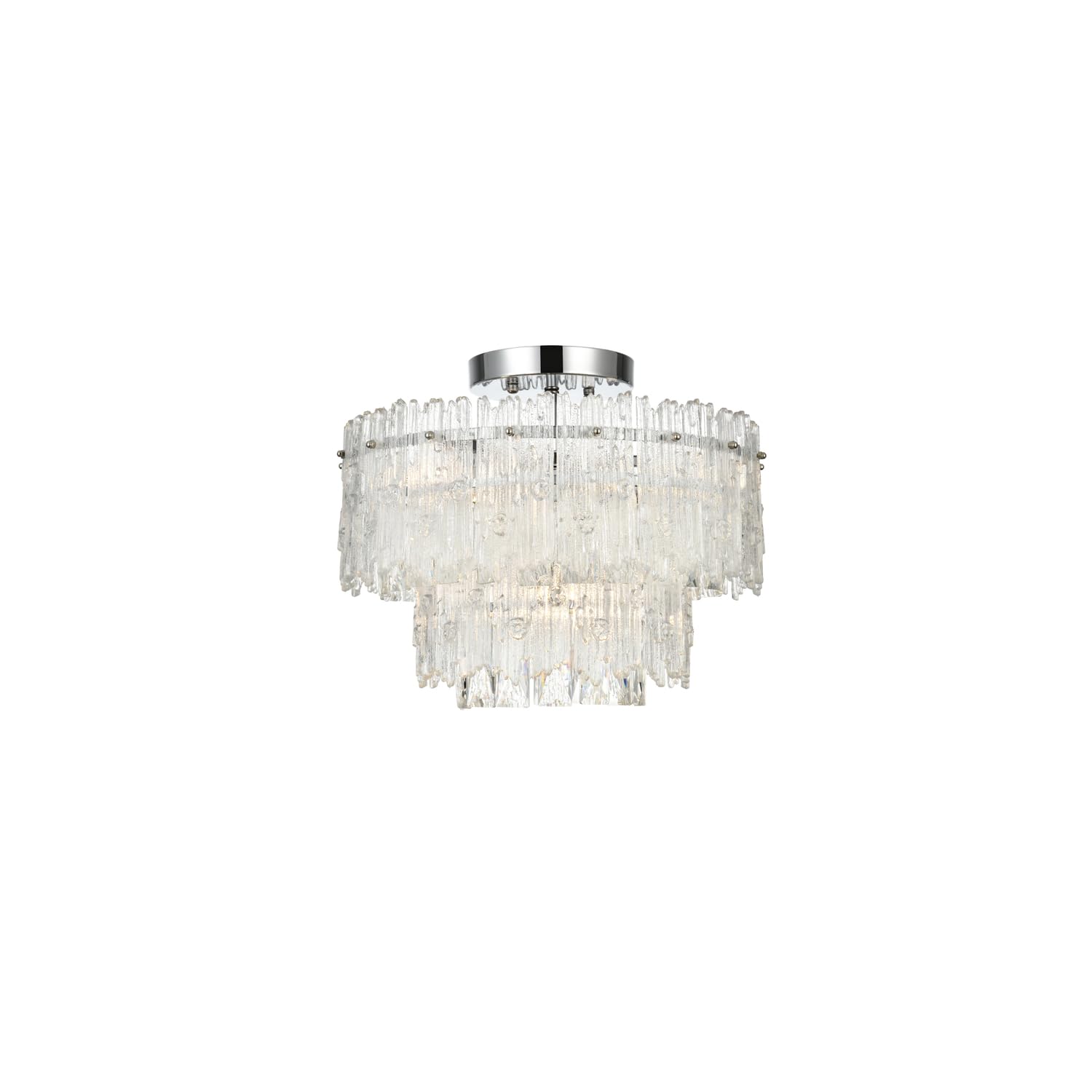 Elegant Lighting Emilia 4-Light Metal & Glass Flush Mount Light in Chrome/Clear