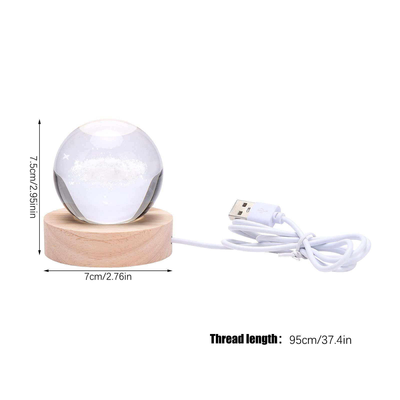 Dniebw 3D Deer Forest Crystal Ball Night Light For Kids Glass Ball Night Lamp With Wooden Base Fantasy Decoration Crsytal Ball Deer Forest Led Galaxy Planet Nightlight Bedroom Decor