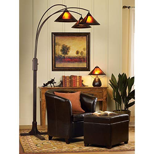 Cal Lighting Bo-464 Two Light Mica Shade Table Lamp In Rust Finish