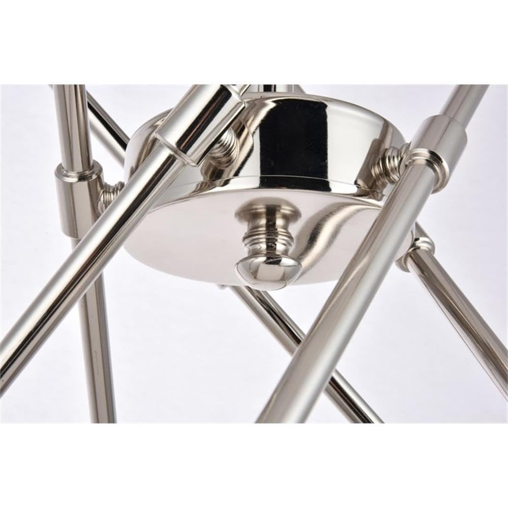 Living District Axel 10-Light Metal Pendant in Polished Nickel