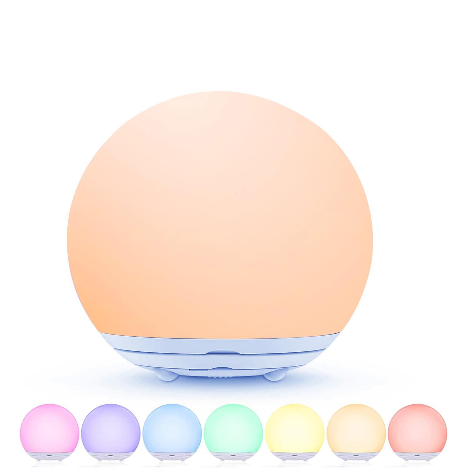 SHIXING Night Light for Kids, USB Rechargeable LED Night Lights Table Lamp with Dimmable,Warm Light,7 Colors,Touch Control, 0.5/