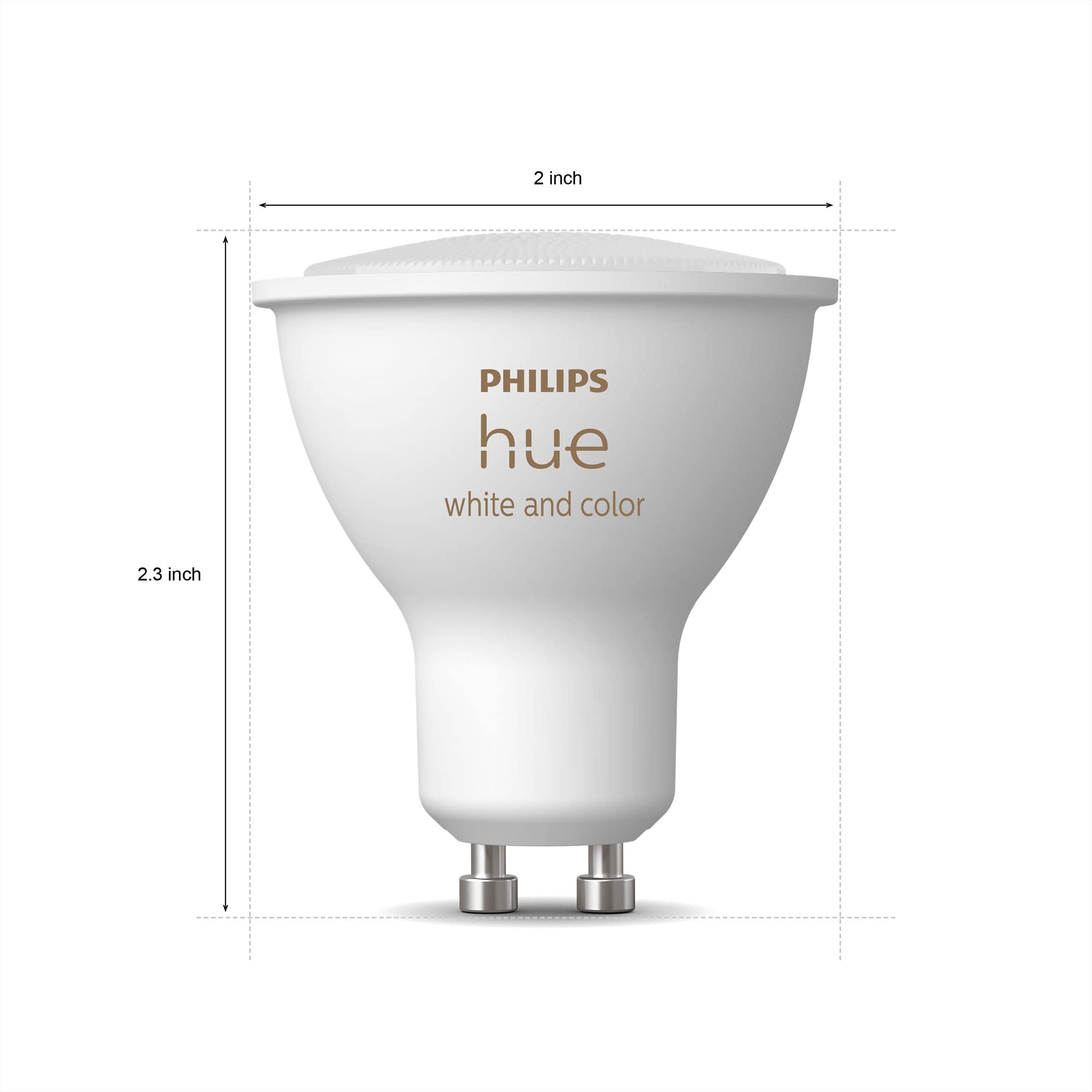 Philips Hue Smart LED Bulb, 60W GU10, White & Color Ambiance, 400LM, 1 Pack, Works with Alexa & Google Assistant, Model 929003666601