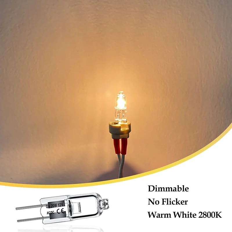Weihong G4 Halogen Bulb 12V 20W Warm White Clear Glass Lamp For Chandeliers - 10 Pack
