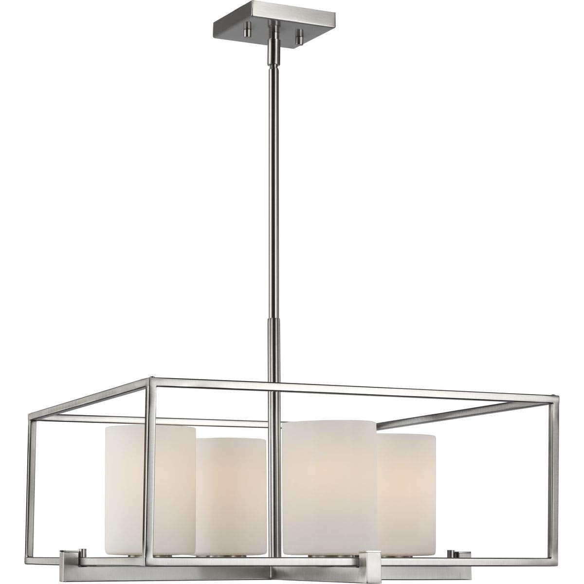 Progress Lighting Chadwick Collection 4-Light Etched Opal Glass Modern Chandelier Light Brushed Nickel