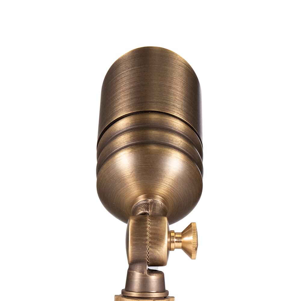 Volt Fat Boy 12V Brass Outdoor Mini Spotlight (Bronze) For Low Voltage Landscape Lighting Of Yard, Lawn, Garden, Patio, Trees &