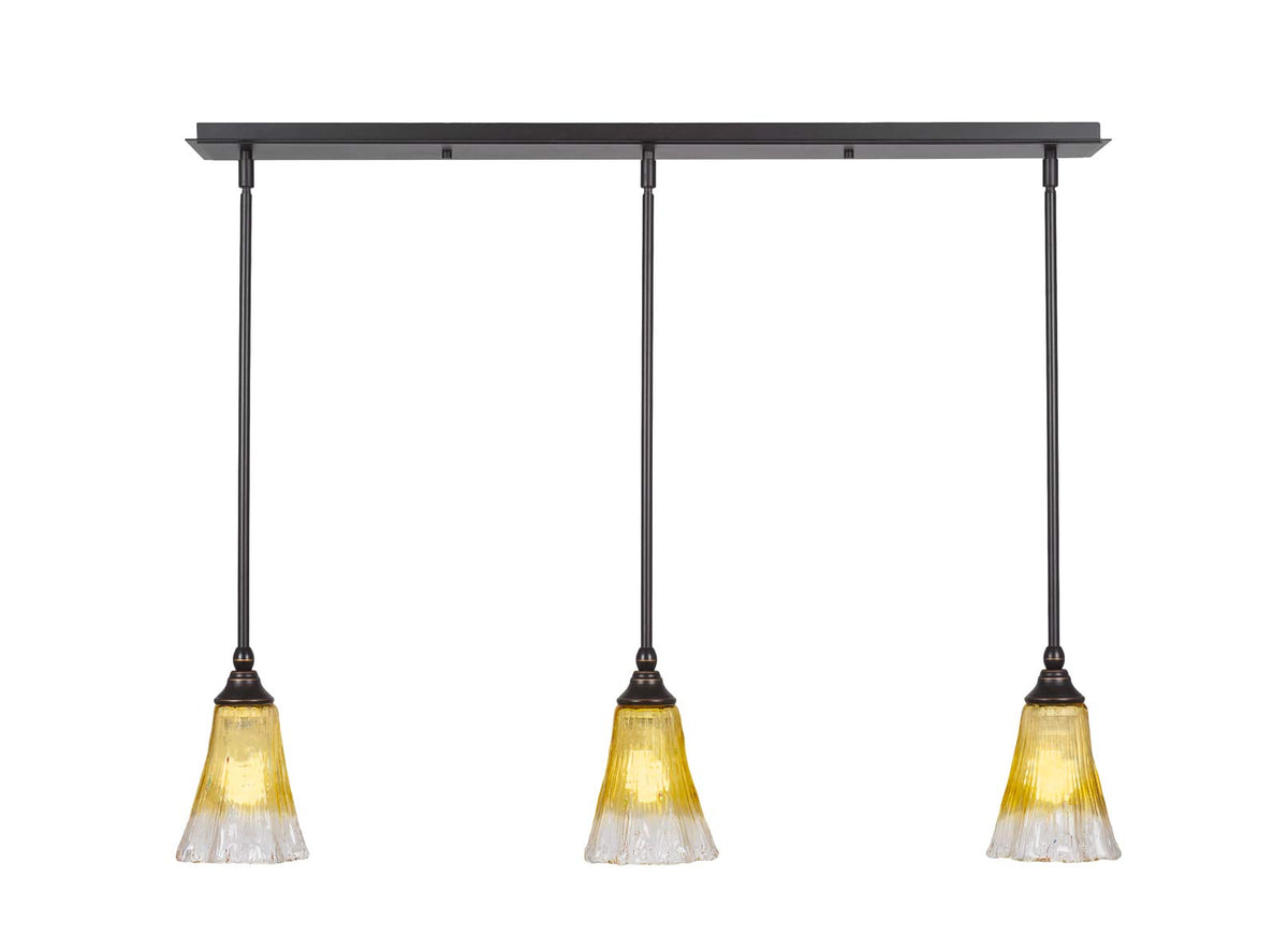 3 Light Linear Pendalier In Dark Granite (36-Dg-724)