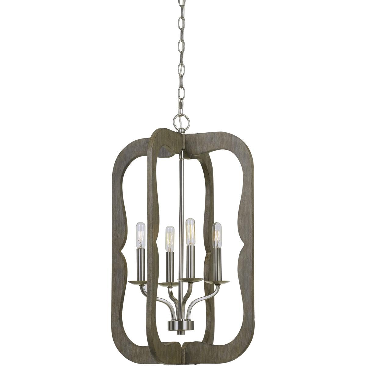Cal Lighting FX-3682-4 Contemporary Modern Four Light Pendant from Portici Collection in Bronze/Dark Finish, 16.30 inches