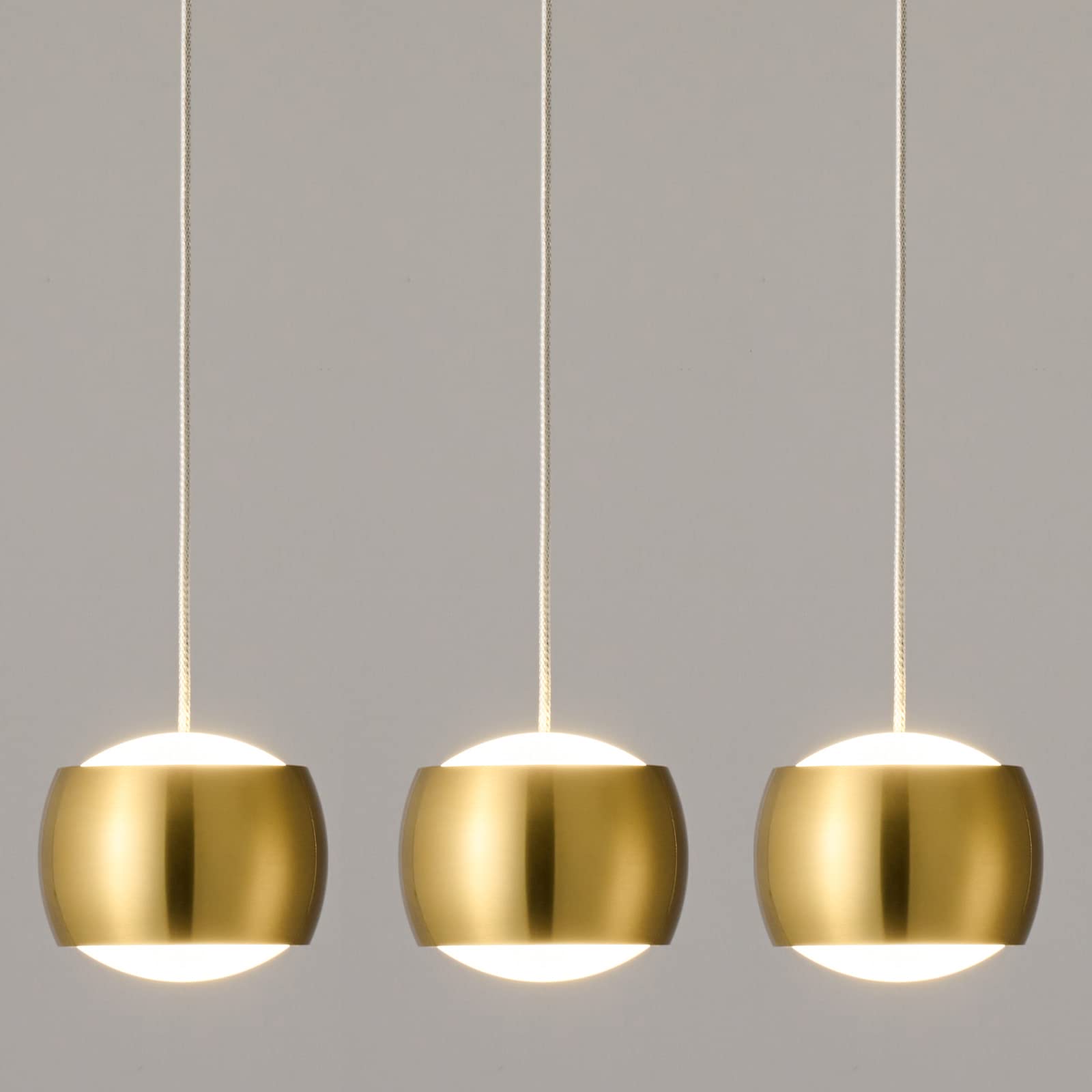 Adcthome Modern Led Dimmable Pendant Light Fixtures Mini Island Pendant Lighting For Kitchen Island Dinning Room Bedroom Bar  Kitchen Island Ceiling Hanging Light Fixtures(Gold-3-Pack)