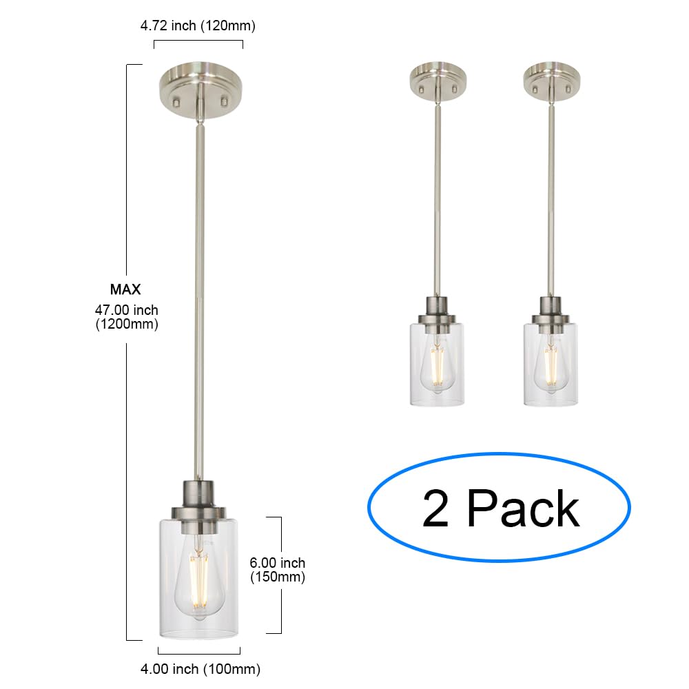 Melucee 3 Light Cluster Pendant Light With Clear Glass Shade, Modern Hanging Ceiling Light Fixture Adjustable Glass Chandelier B
