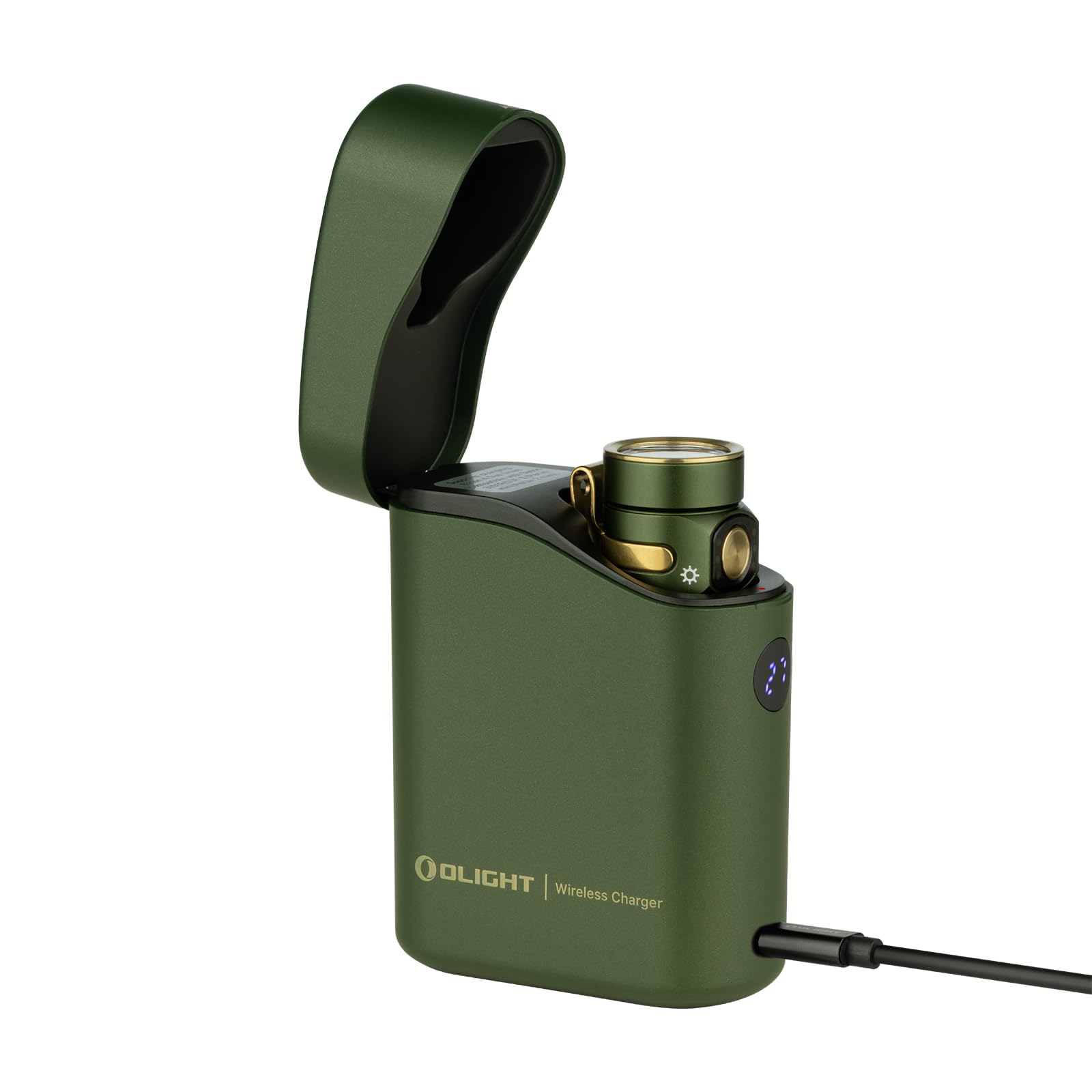 OLIGHT Baton4 EDC Flashlight 1300 Lumens Type-C Charging IPX8 Waterproof OD Green Model BATON4KIT-ODG