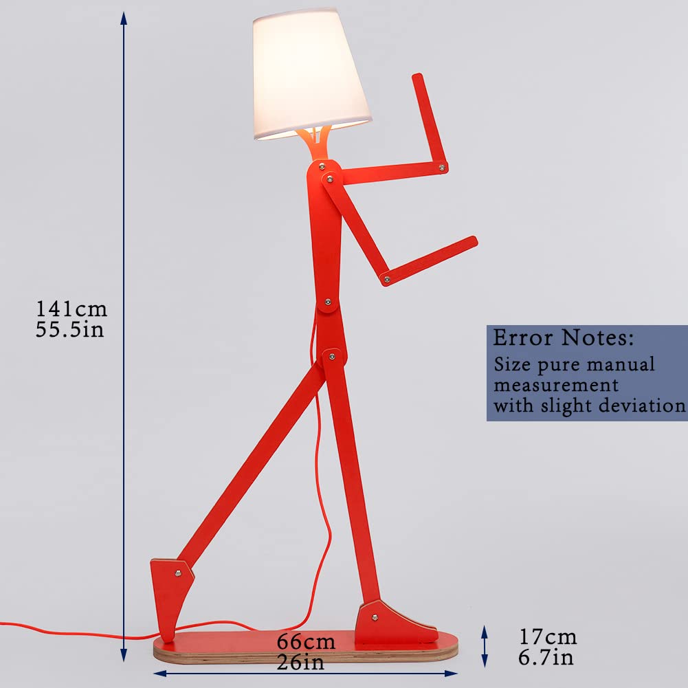Hroome Cool Tall Floor Lamp For Bedroom & Living Room - Unique Corner Decorative Reading Wood Standing Light Creative Swing Arm