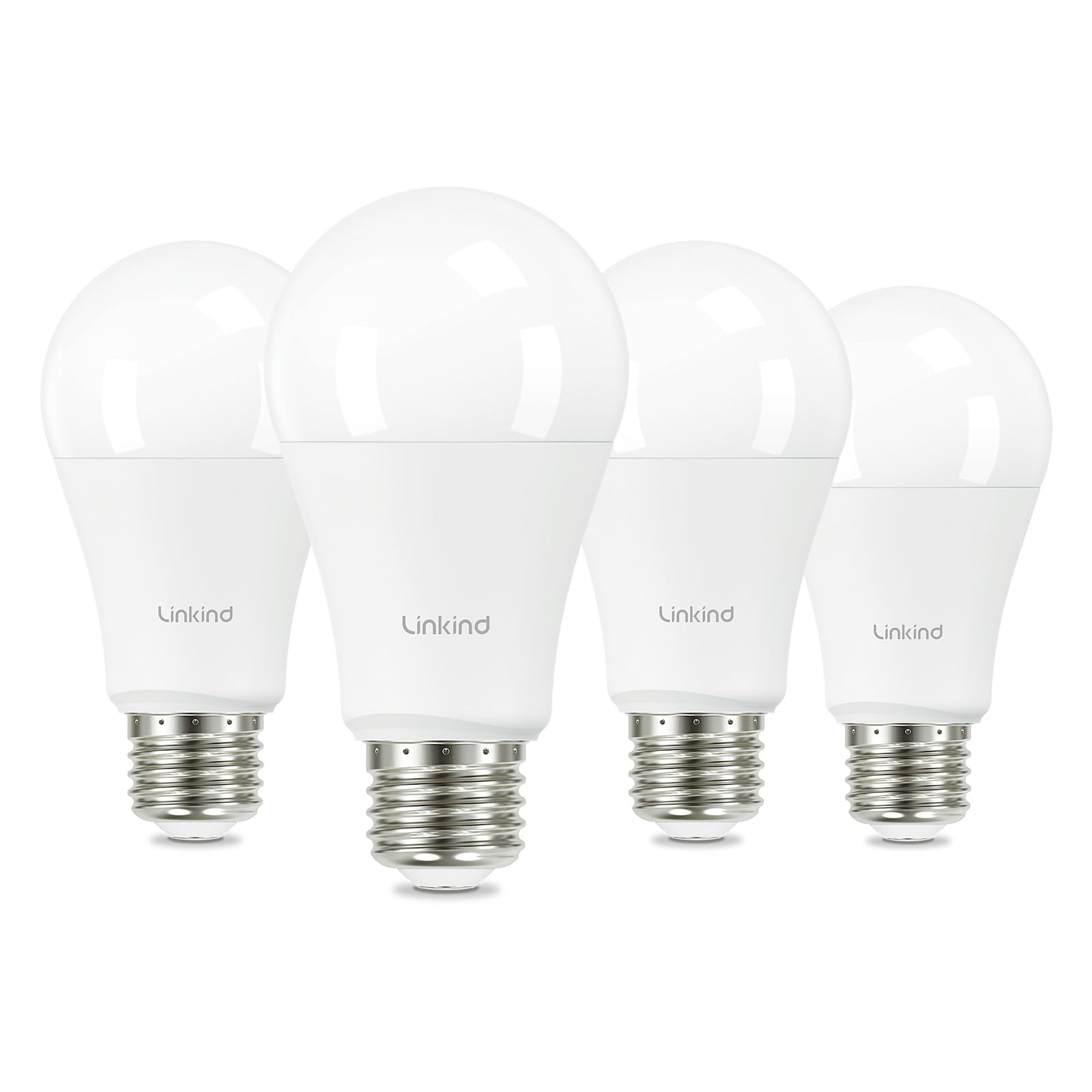 Linkind A19 LED Light Bulb 14W 100W Equivalent 1600 Lumens Soft White E26 Base 4-Pack