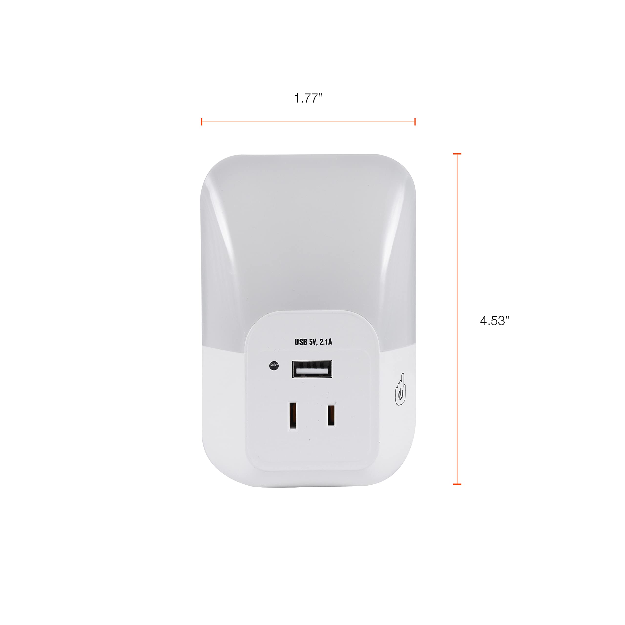 LEDVANCE SYLVANIA LED Night Light, 3-Color Select, Frosted, 5 Lumens, USB Port, 1 Pack, Model 64991