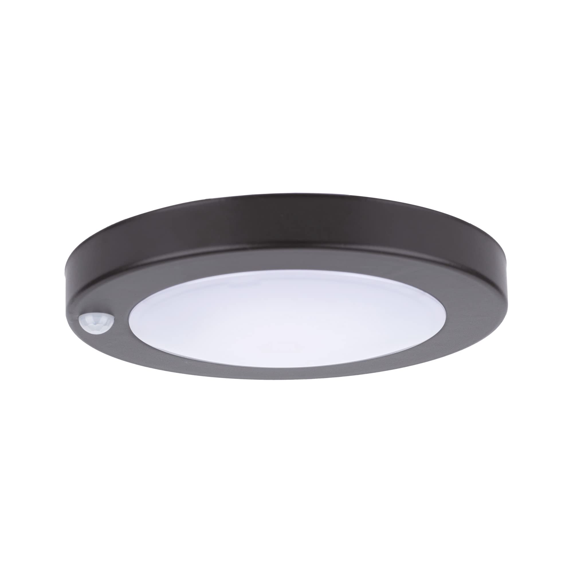YoonLIT Flush Mount PIR Motion Sensor LED Ceiling Light, 10.5W, 700 Lumen, 6.2 Inch, Bronze Finish, Model YN-CL00450K