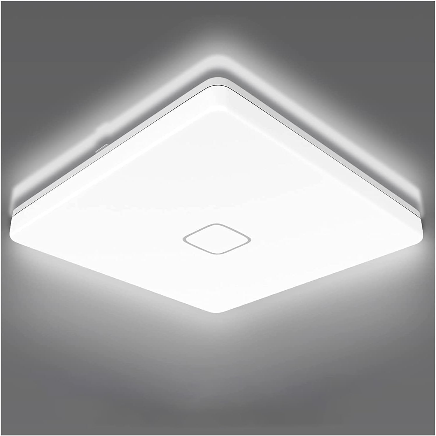 Airand Led Ceiling Light Fixture 18W, 10.6 Square, 5000K Daylight White, Plastic, 1800Lm, Model 18W-6300 For Home
