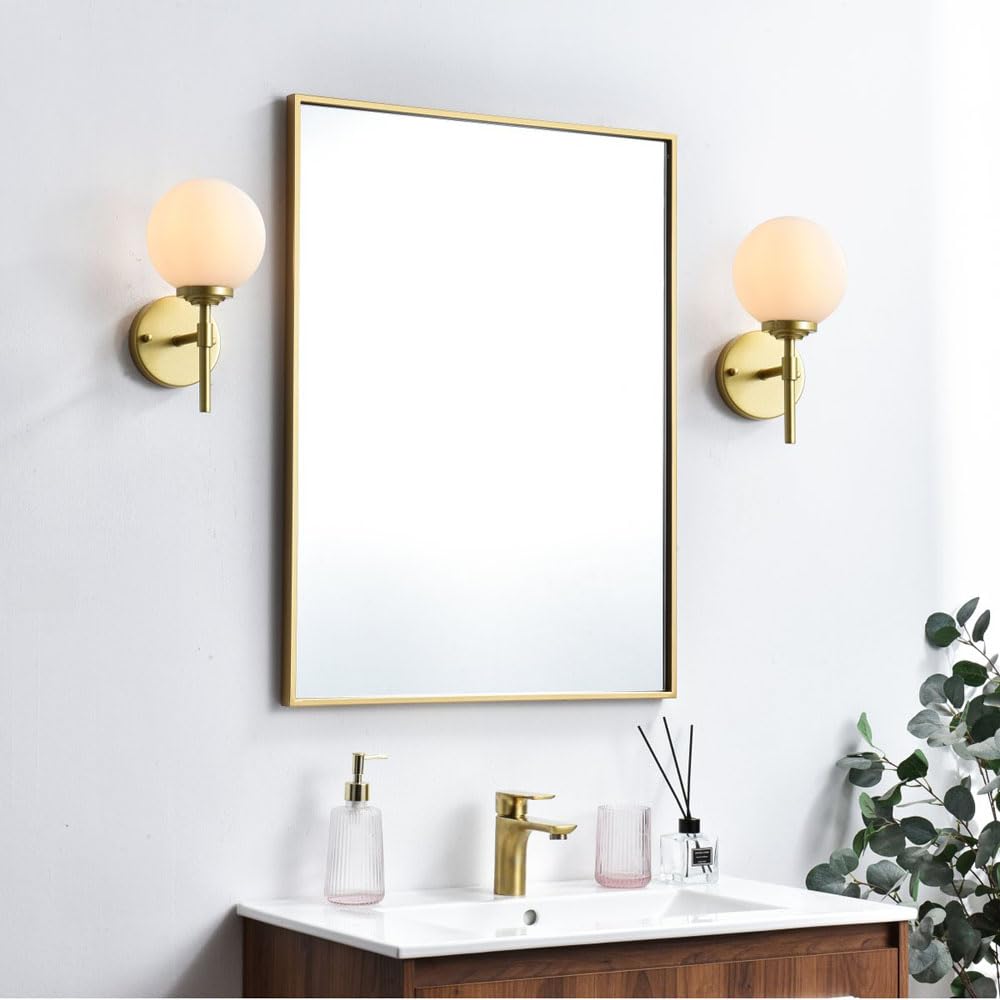 Living District Ansley 1-Light Iron & Glass Bath Sconce in Chrome/Frosted White