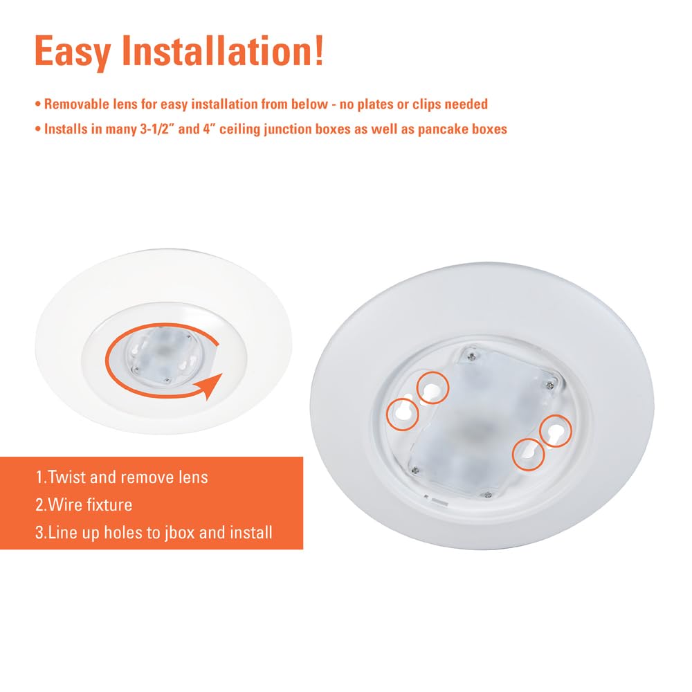 Halo Hlce 6 Inch Integrated Led Recessed Disk Light, 3000K, 900 Lumens, 90 Cri, Title 20 California Compliant, 6-Pack