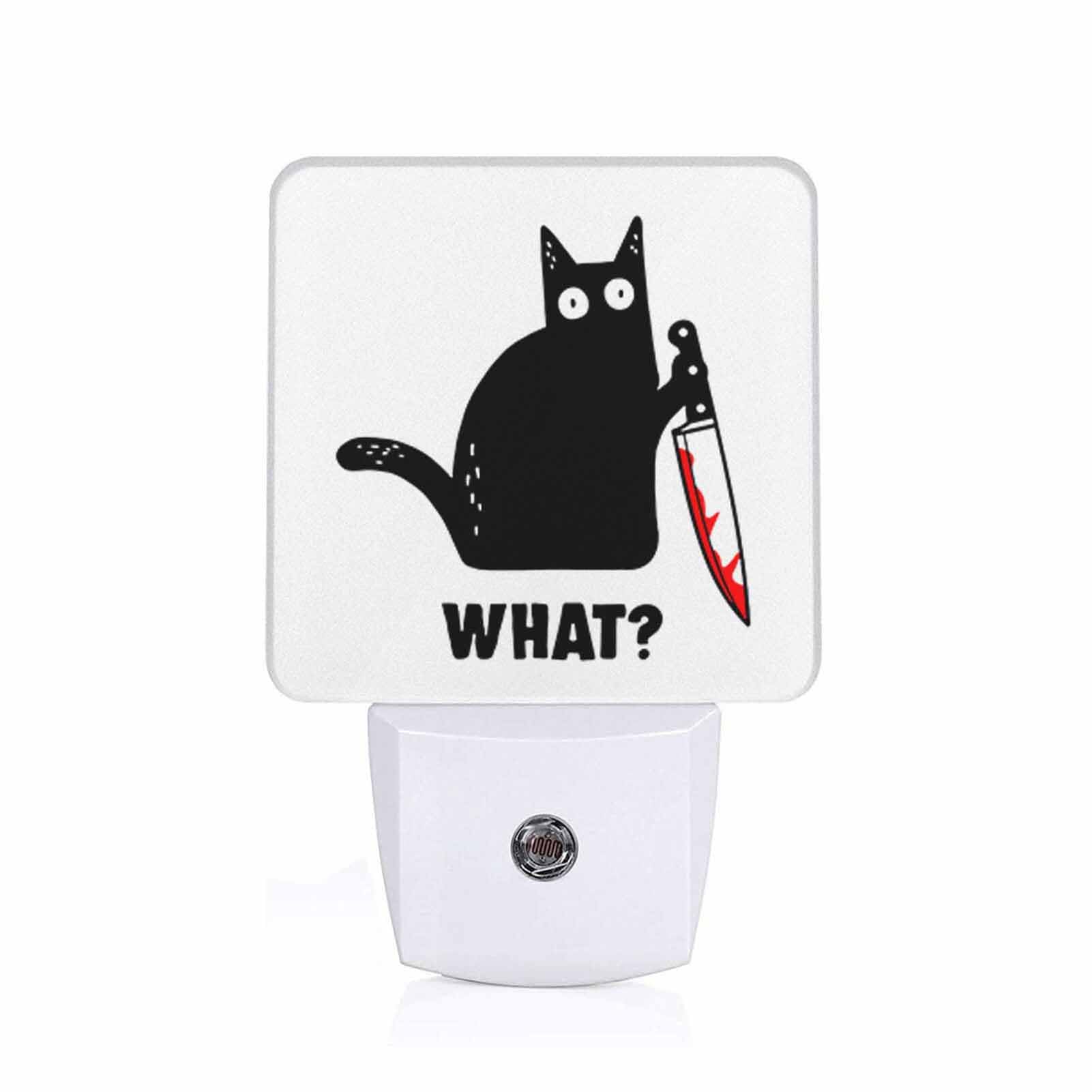 Chrobak LED Night Light with Dusk to Dawn Sensor, Black Cat Design, Model WML-Night-Light-231023-109