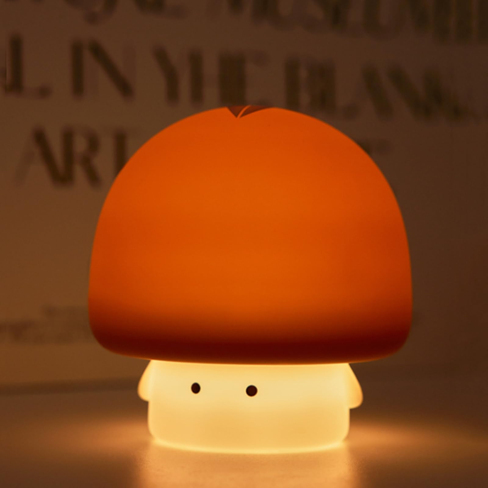 YEEFIGRO Cute Baby Night Light for Kids,Rechargeable Dimmable Silicone Nursery Toddler Mushroom Nightlight,Squishy Bedside Lamp
