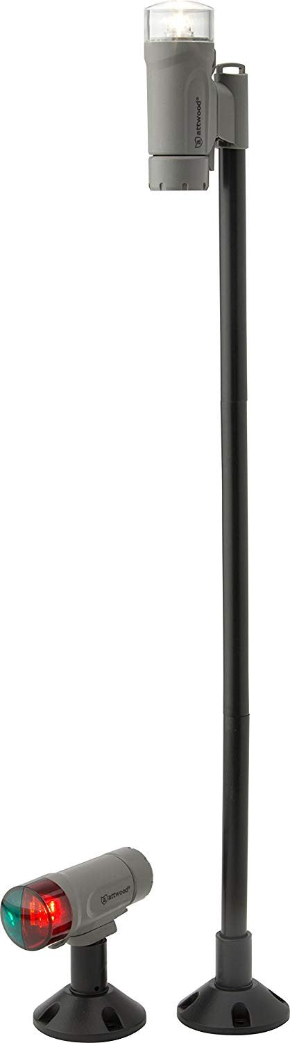 Attwood 14196-7 Water-Resistant All-Craft Portable Navigation Light Kit, Marine Gray Finish