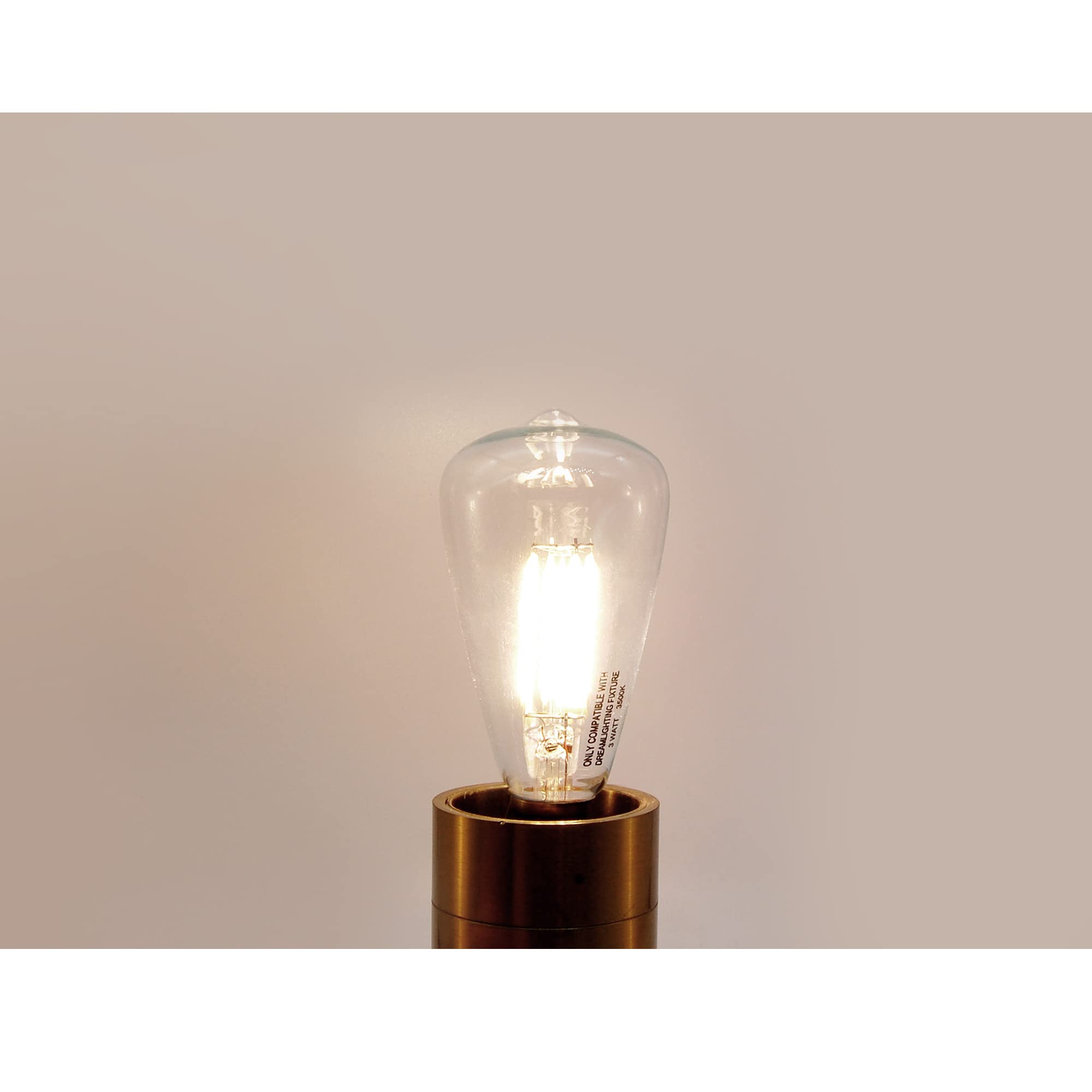 Dream Lighting LED Edison Bulb, 3W, 150 Lumens, Neutral White 3500K, Pack of 2, Copper Material