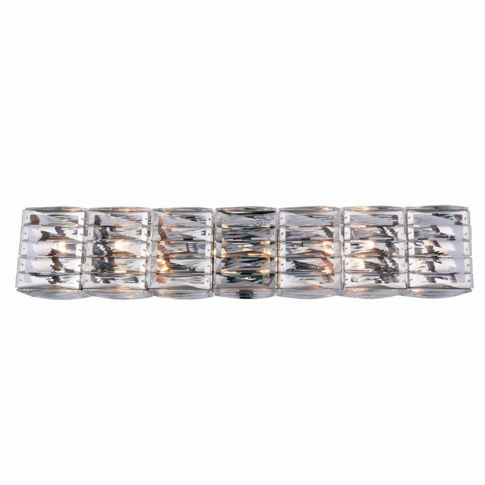 Elegant Lighting 2117W33C/RC Cuvette - Eight Light Bath Vanity, Chrome Finish with Clear Royal Cut Crystal