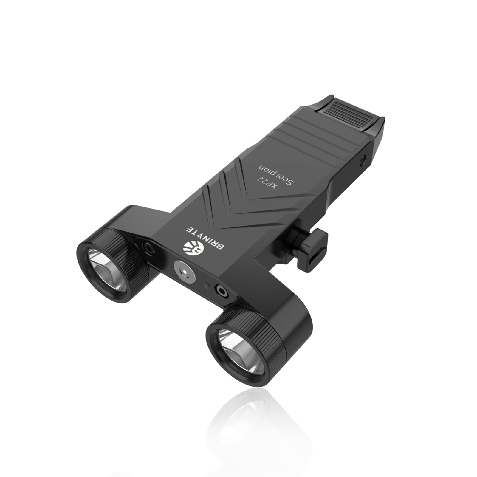 Brinyte XP22 Dual-Head 1300 Lumens Tactical Flashlight, Magnetic Rechargeable Low Profile Compact Picatinny Flashlight with Stro