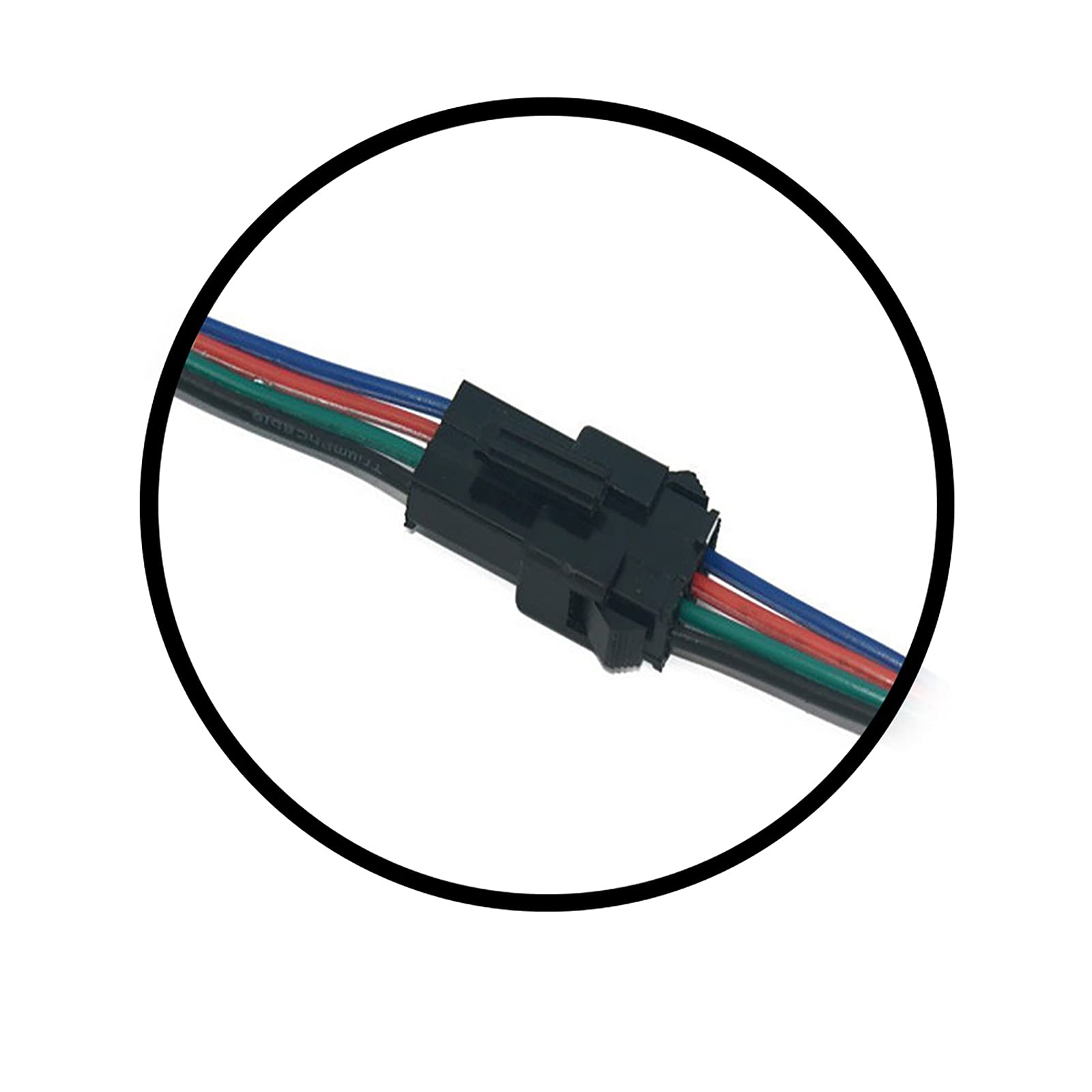Rgbzone 20Pairs Jst Sm 4Pin Plug Male To Female El Wire Cable Connector Adapter For 5050 3528 Rgb Led Strip Light