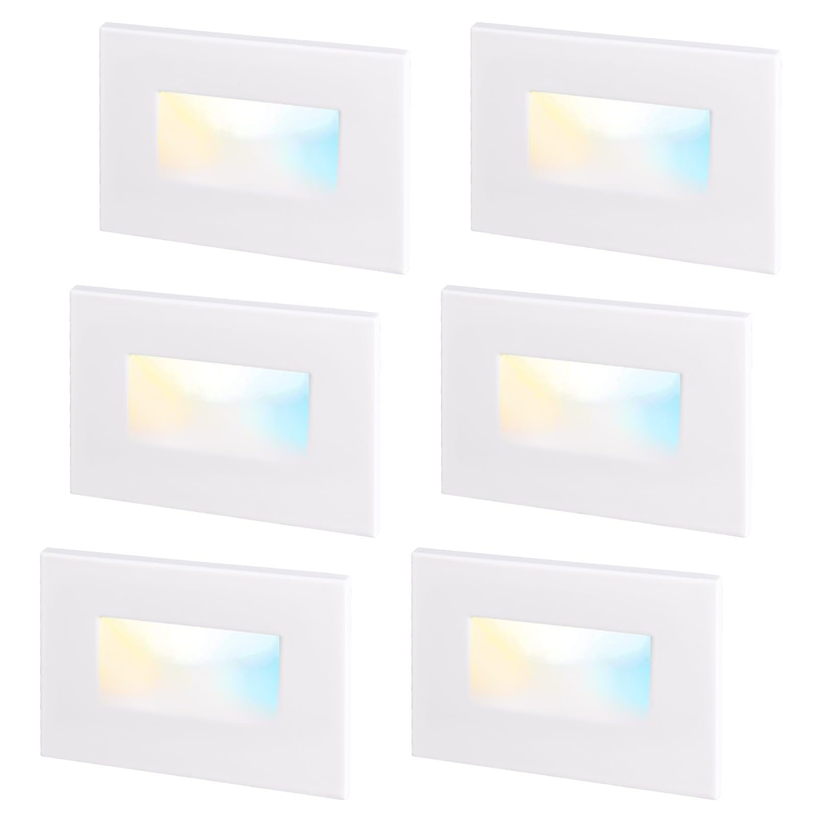 LEONLITE 5CCT LED Step Lights, Dimmable 3.5W, 150LM, Aluminum, IP65 Waterproof, 4.72 Inch, White, Model 
