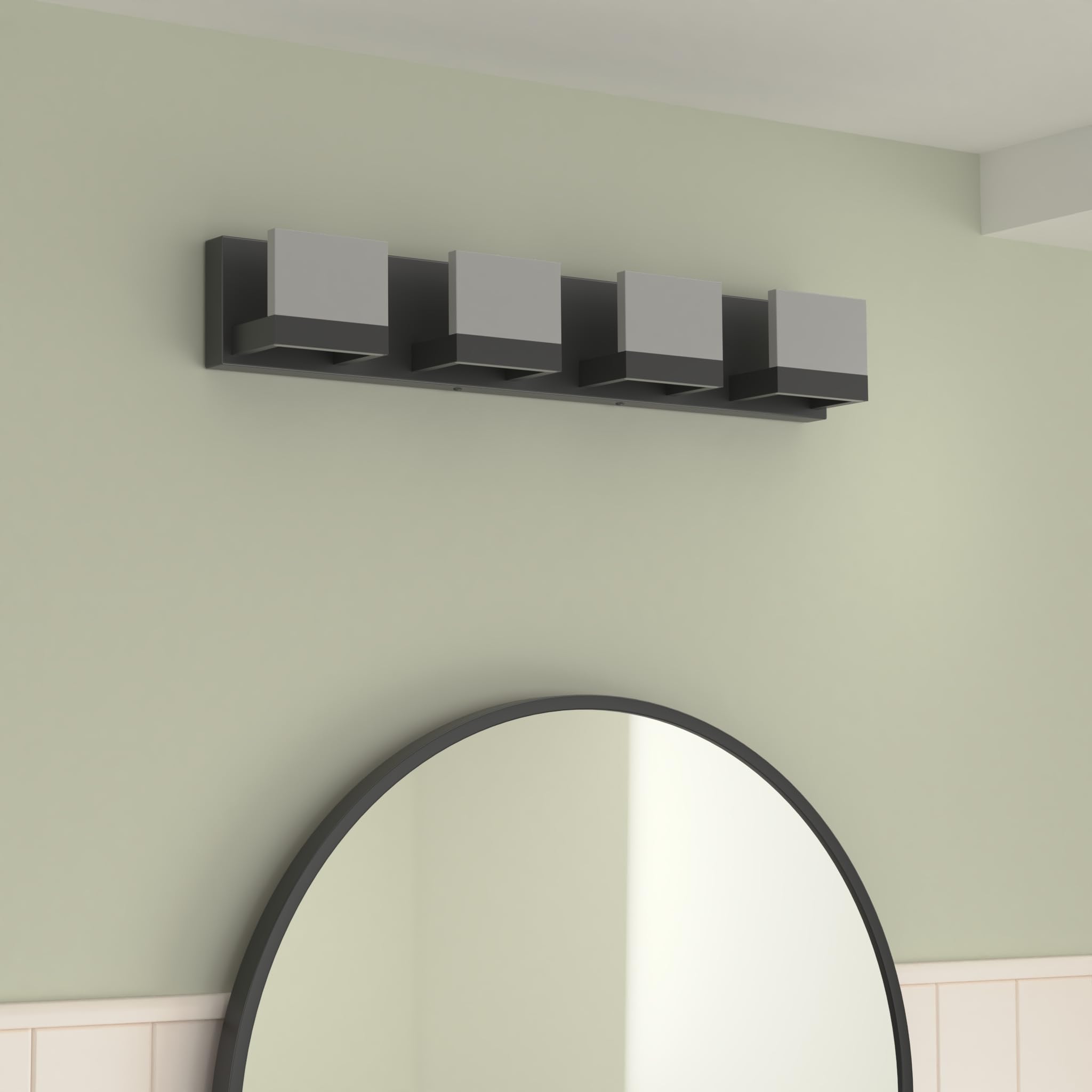 Tipace 4 Lights Modern Black Vanity Light Up And Down Black Led Vanity Light Fixtures Bathroom Vanity Light Fixtures Over Mirror