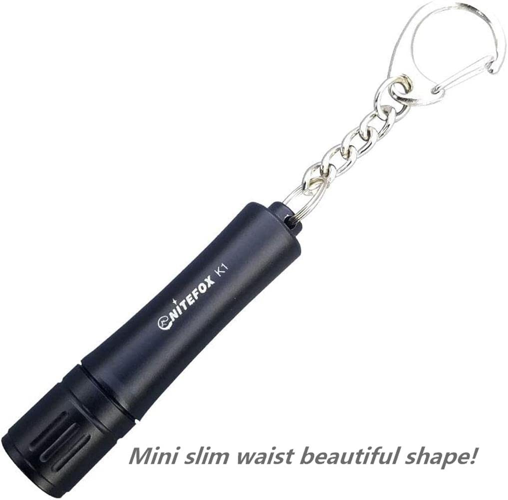 Nitefox K1 Mini AAA Keychain Flashlight 150 Lumens Compact EDC Light 2 PCS Black White