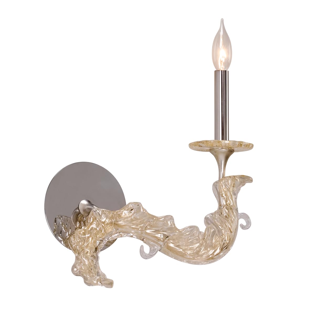 Corbett-Standard 221-12 Cielo - 1 Light Wall Sconce 14.75 inches Tall and 12.5 inches Wide - Silver Leaf