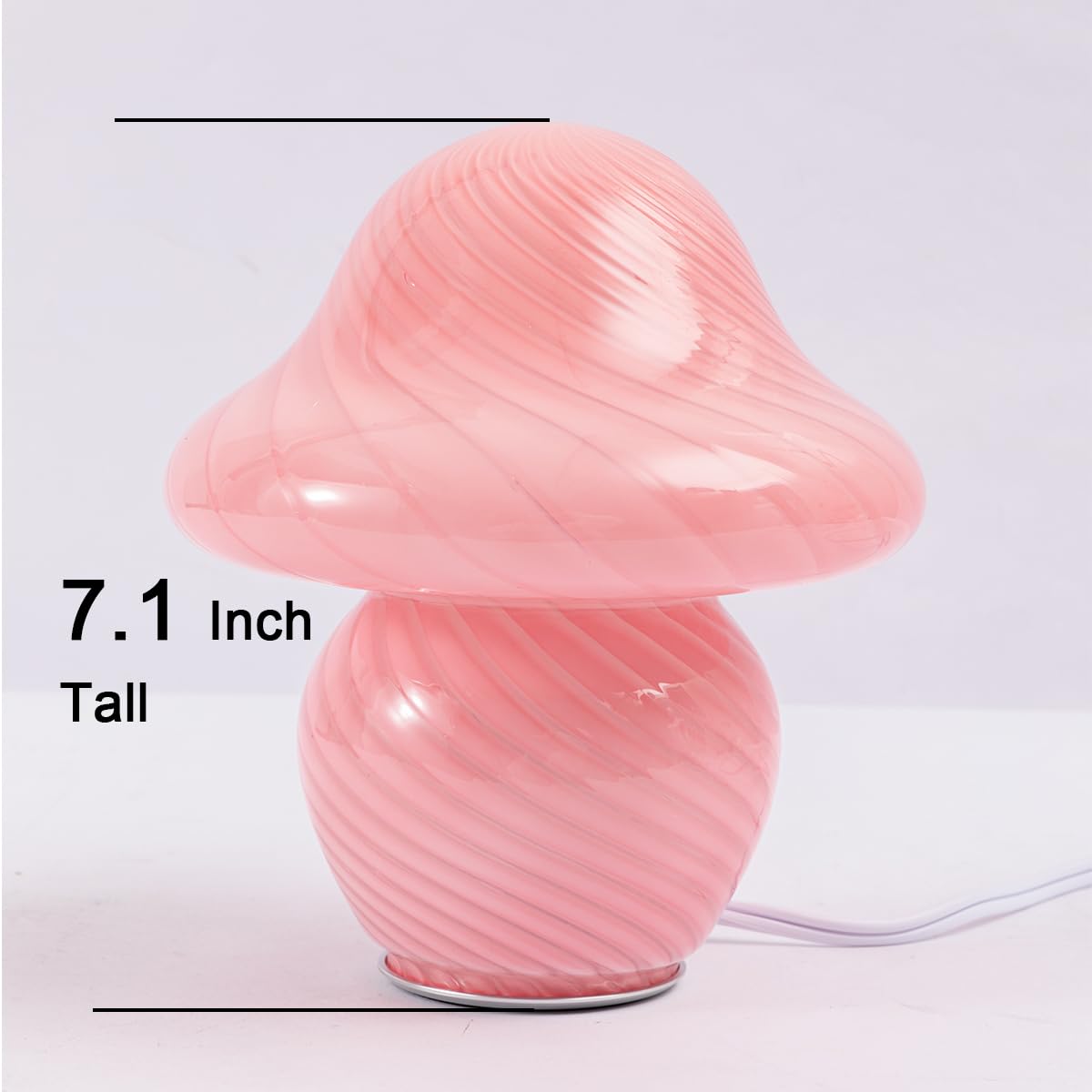 Heqet Mushroom Lamp Orange White Glass Mushroom Table Lamp For Bedrooms, Living Room, Aesthetic Lamps For Bedroom, Cute Bedside