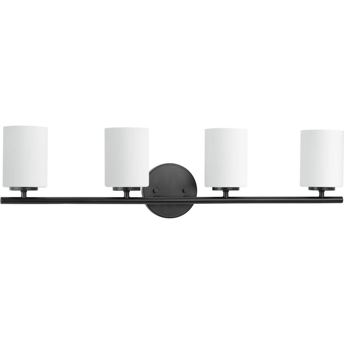 Progress Lighting Replay Collection 4-Light Bath Vanity Light Etched Glass Textured Black Model P2160-31