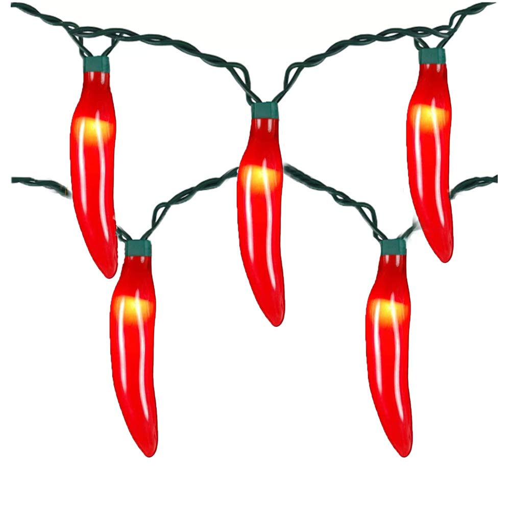 GOOTHY Chili Pepper String Lights, 35 Red Warm White Lights, 13.6Ft Connectable Plastic for Outdoor Indoor Decor