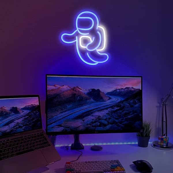 Imegina Astronaut Neon Light Projector - Usb Space Led Sign For Kids Bedroom & Gaming Room Decor
