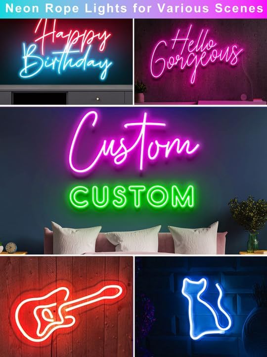 Ledagic 50FT RGB Neon Rope Lights, Waterproof IP67, Remote & App Control, Music Sync, Flexible Outdoor Decor, Model LedNeon003-1