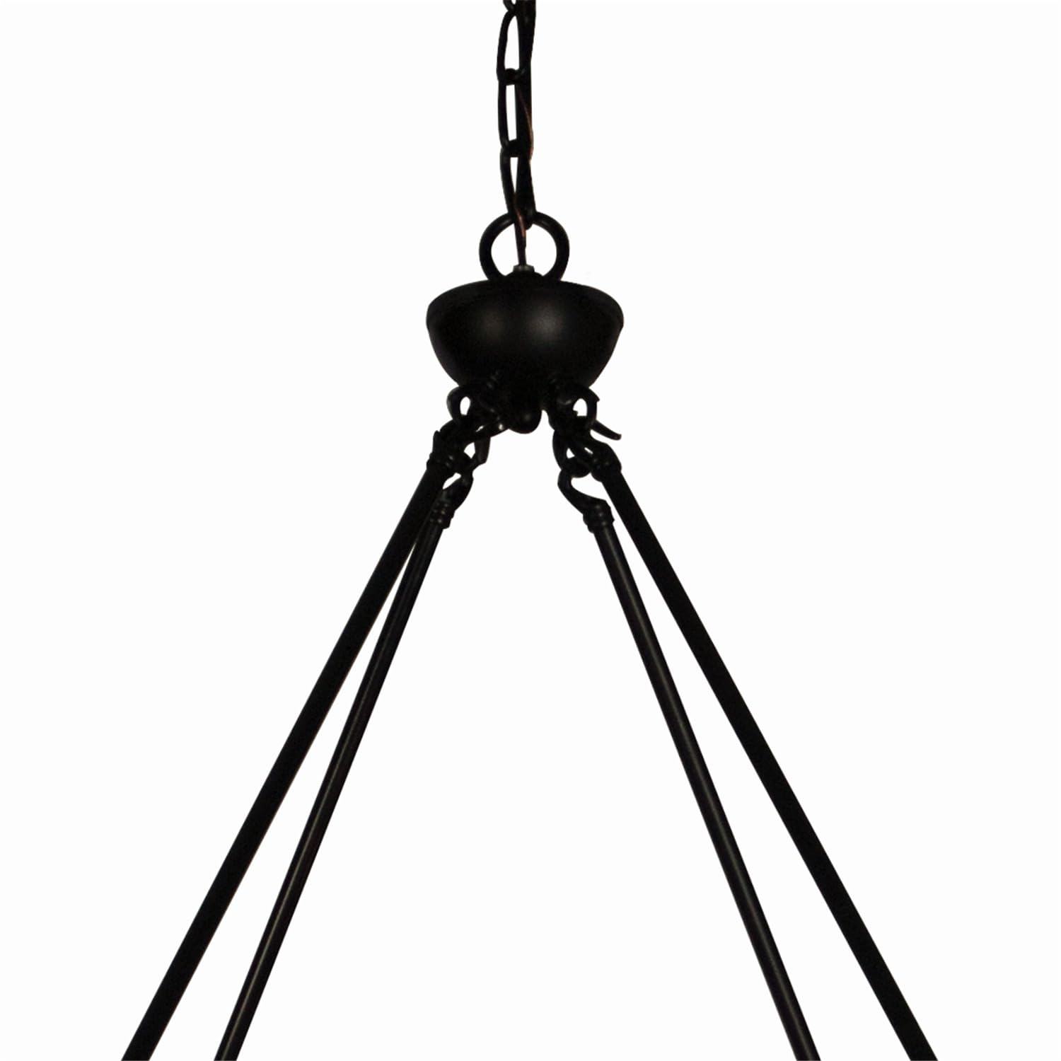 Canyonhome Cahua 12 Light Drum Chandelier, Matte Black Steel & Wooden Pattern, 37&quot; X 37&quot; X