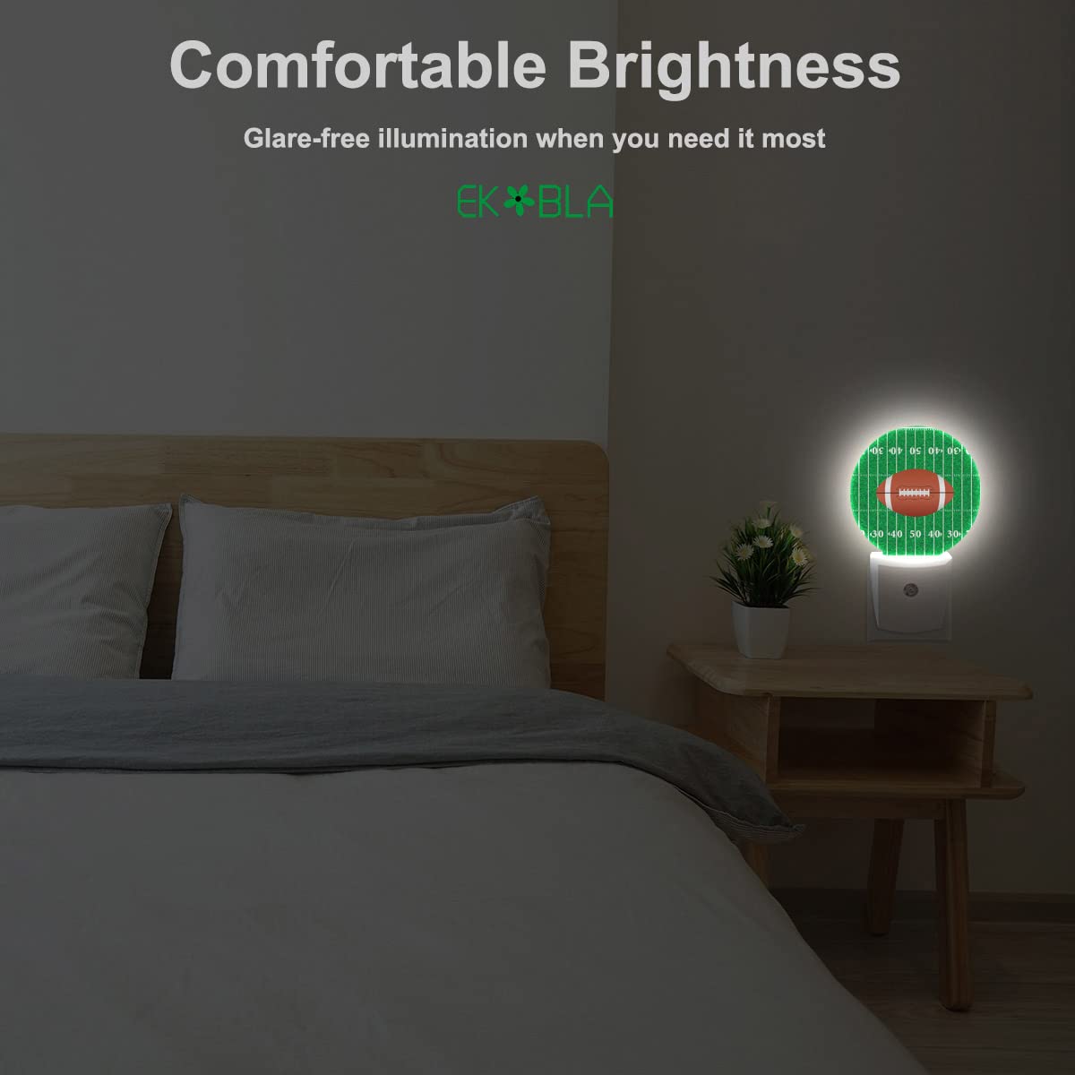 Ekobla Night Light Fall Leaves Autumn Night Lights Plug Into Wall For Girls Boys Room, Gifts For Women, Round Lamp Home Led Wall