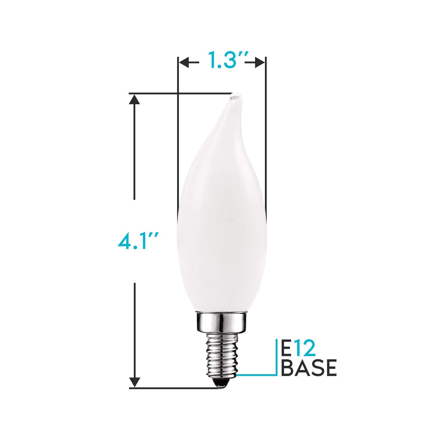 LUXRITE 5W E12 LED Bulb, 60W Equivalent, Dimmable, 2700K Warm White, Glass, 6 Pack