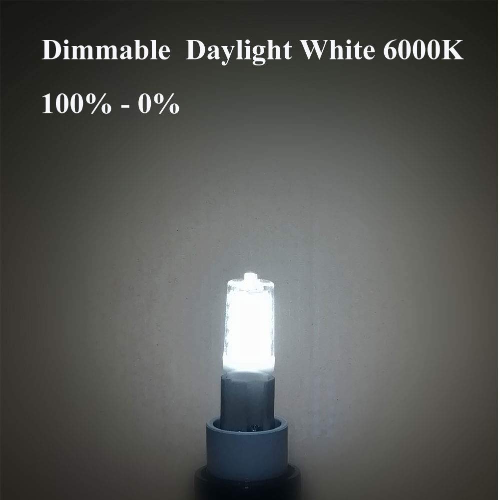 Baoming G9 Led Bulb Daylight Dimmable 4W, 40W T4 G9 Halogen Equivalent,6000K 120V No-Flicker, Chandelier Lighting 450Lm (5 Pack)