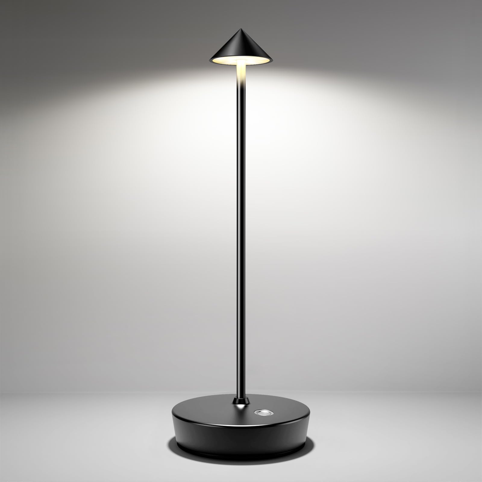 SHANGCAI Cordless Table Lamp Rechargeable LED Touch Dimmable 4.3x4.3x12.8 inches Black Model X12