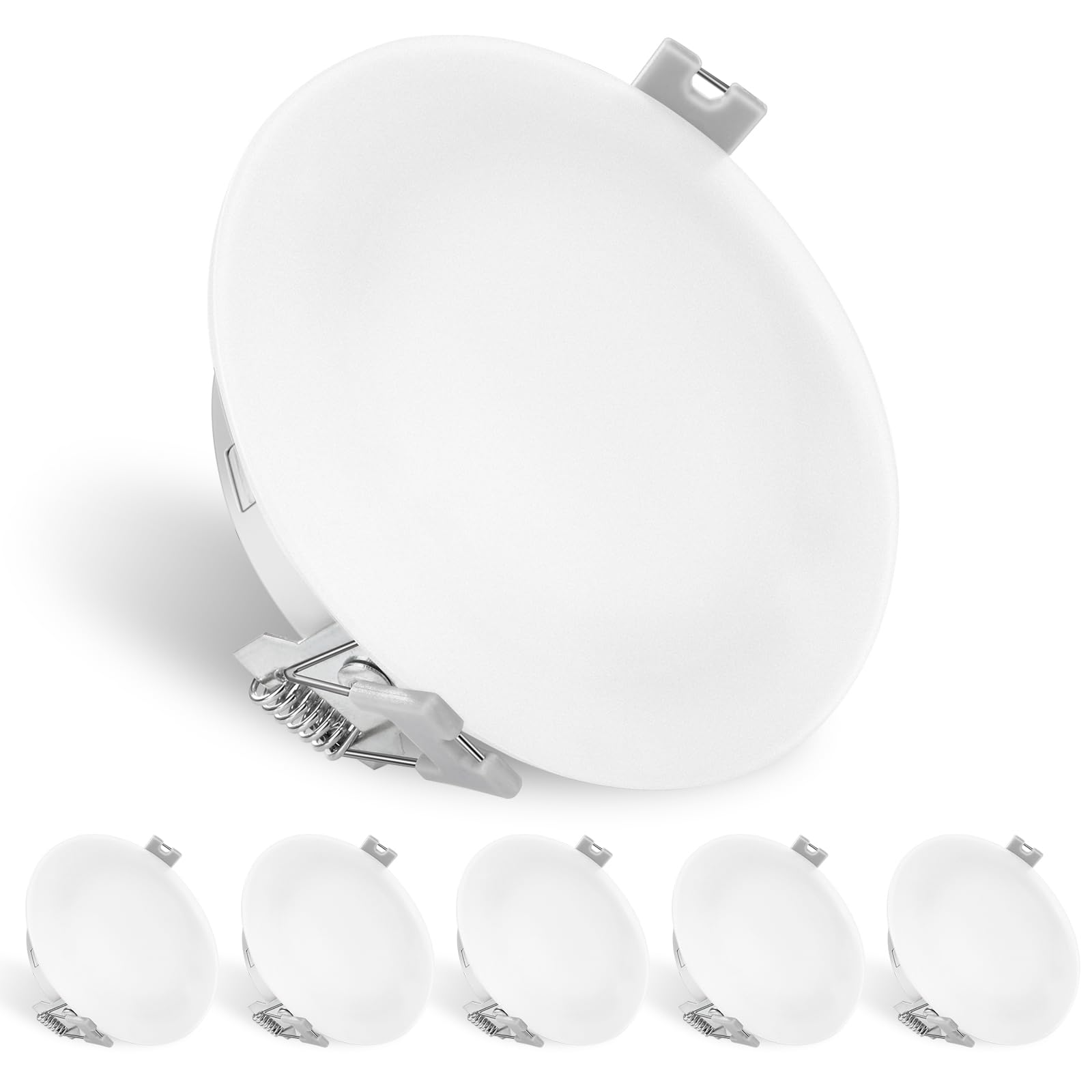 KICORED LED RV Recessed Ceiling Light, Warm White, 4.5 Inch, Model 9602-04, Pack of 6, Glass, Interior Lighting for RV/Boat/