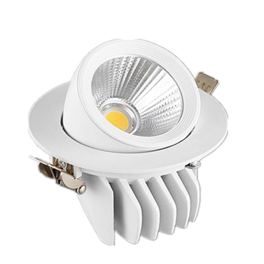 rUrEu Led Recessed Lighting Dimmable for Shallow Ceiling Round Baffle Downlight Retrofit Hidden Bathroom Energy Saving Mall Hote