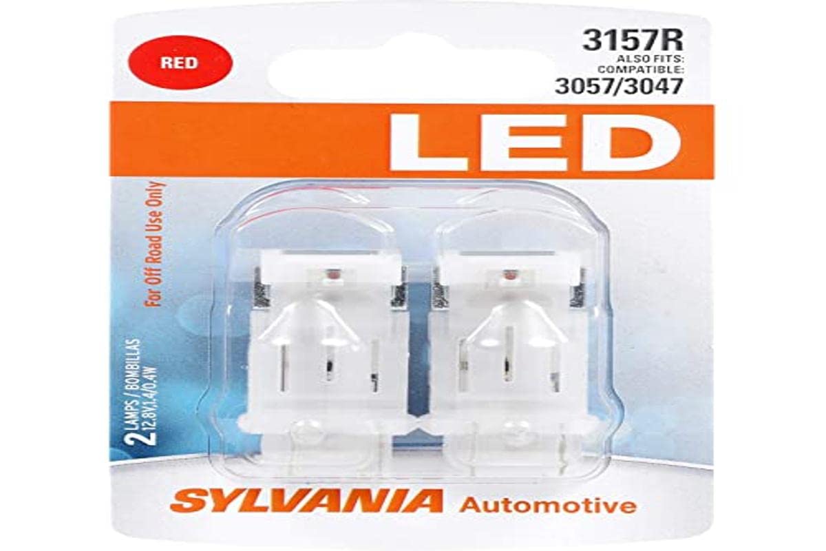 Sylvania - 3157 Led Red Mini Bulb - Bright Led Bulb, Ideal For Stop And Tail Lights (Contains 2 Bulbs)