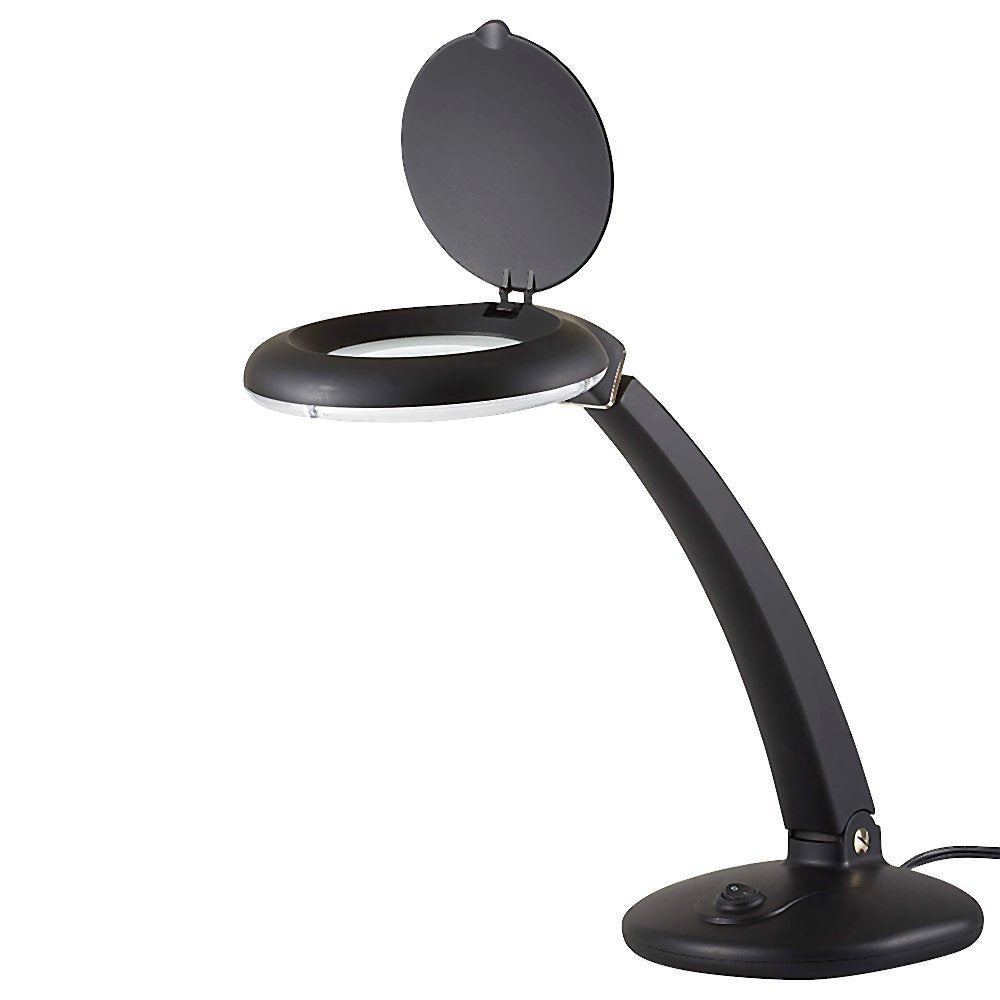 Omano Magnifying Lamp, Table and Desk Light | 1.75x Magnifying Glass with Light | 3 Diopter and 12 Diopter Spot Inspections | Stable Tabletop Stand, Adjustable Arm | 500 Lumen LED Output