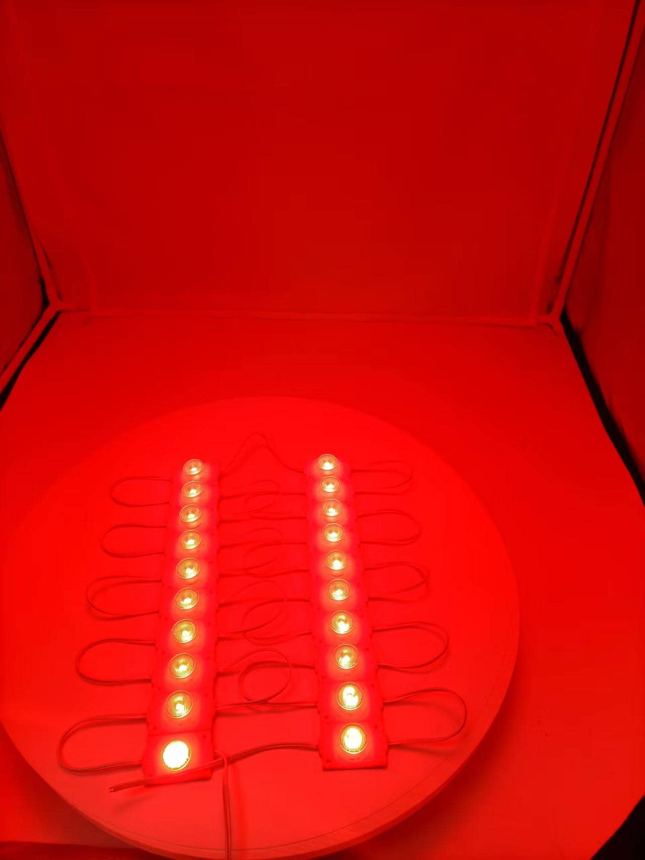 Q QINGCHEN RED 12V LED Module with Lens, 2.0W, Adhesive Back, Light Box - 20pcs Pack