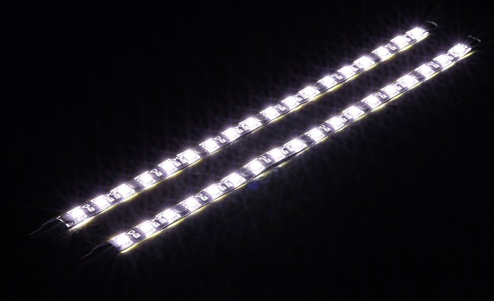 Ds Pc Led Light Strip Computer Lighting White With Magnetic Back, Molex Connector, 2Pack Led Strip For Pc Case Lighting Kit (30Cm,18Leds,S Series)