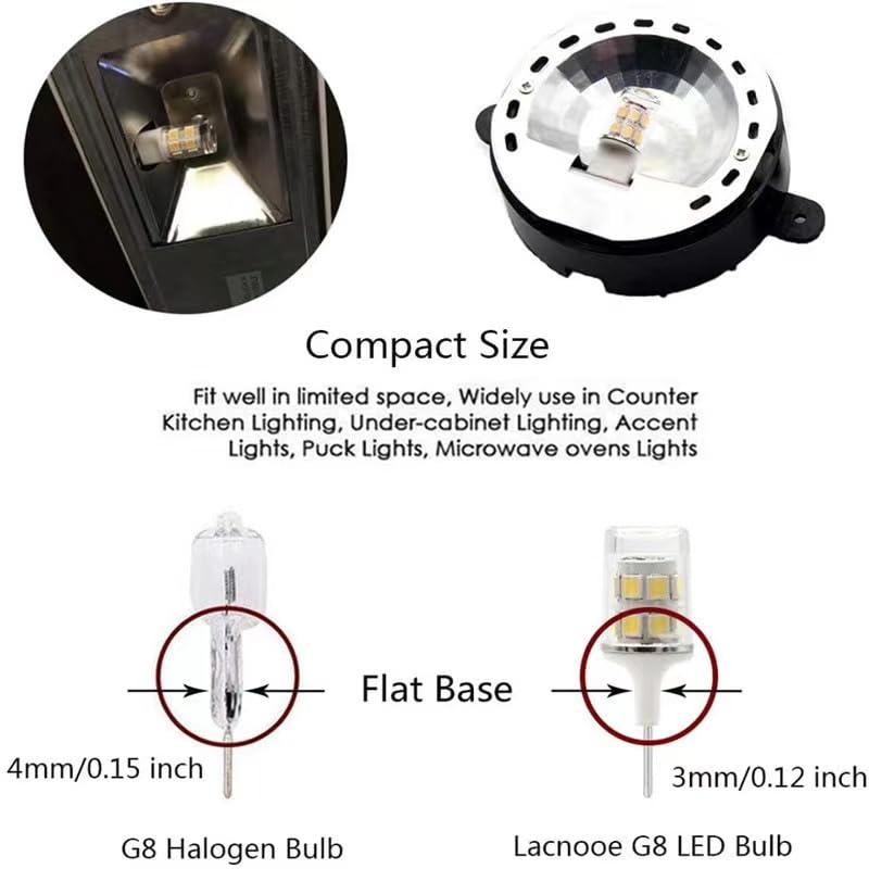 Ssxbf G8 Led Bulb, 20-25W Halogen Equivalent 3W T4 Bulb, Warm White 3000K, 120V Puck Light Bulbs For Under Cabinet Light, Under